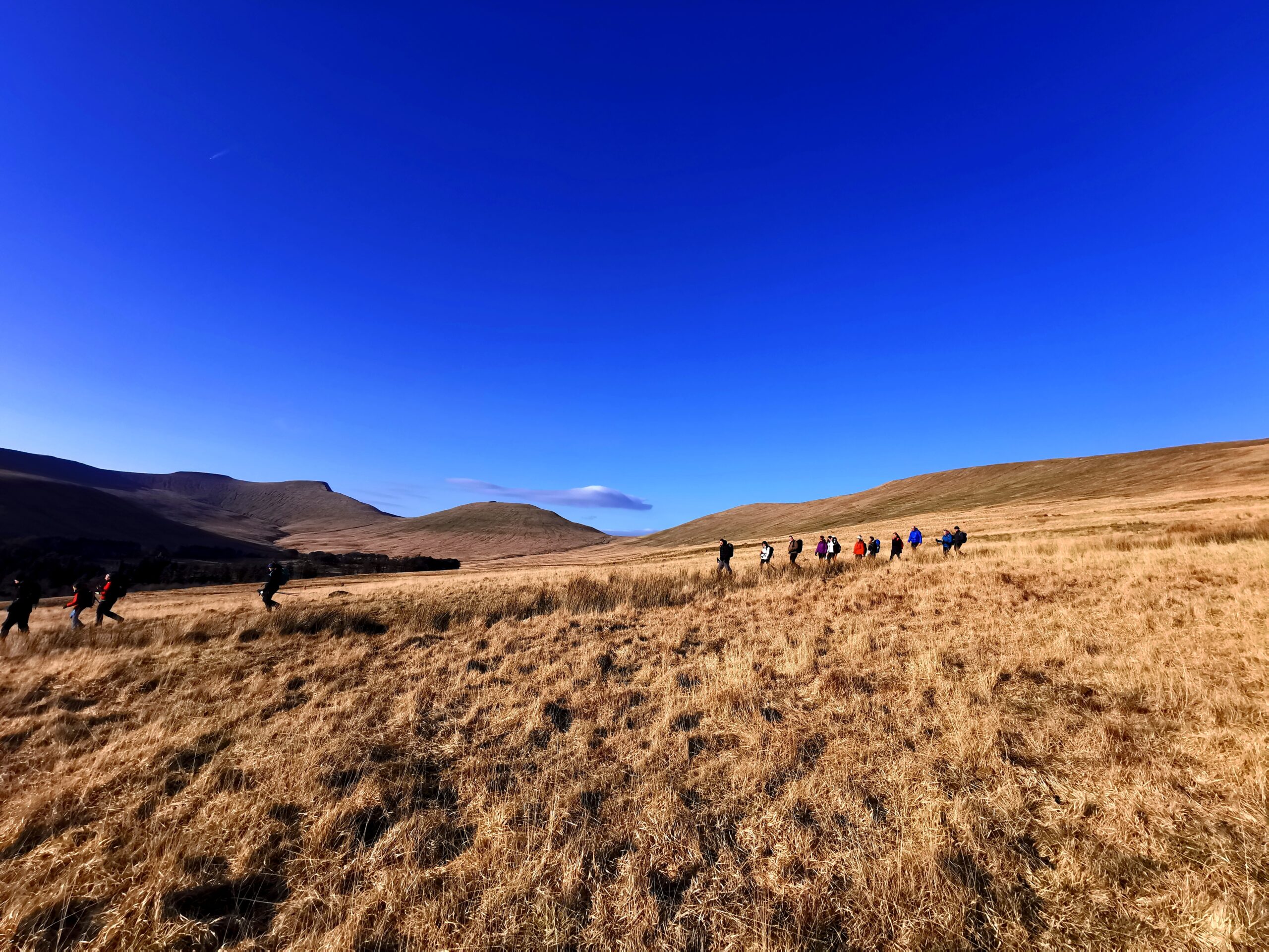 People hiking on a mountain