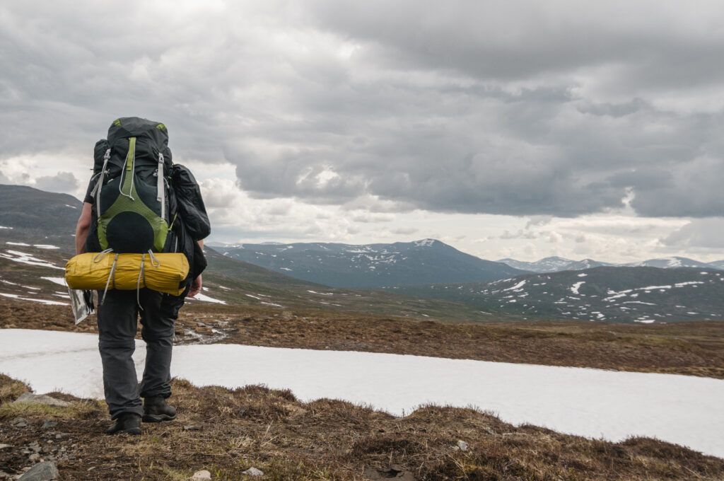 backpacker with walking trousers 