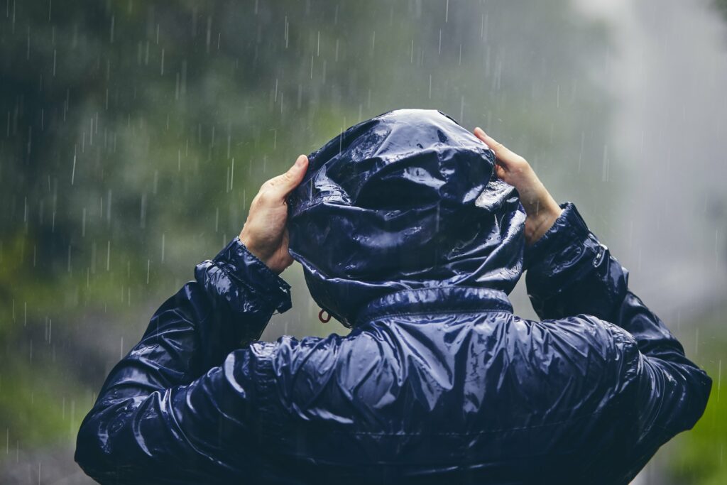 waterproof jacket in raining conditions